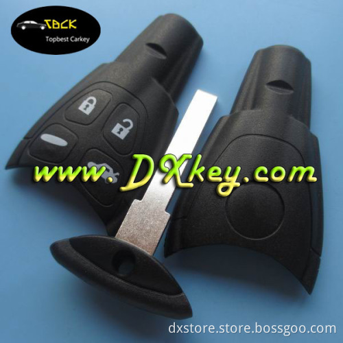 Best price 4 buttons smart key shell with hard button and emergency key for SAAB key SAAB car key case